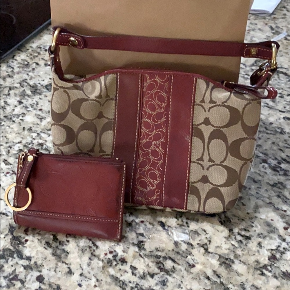 Signature Coach mini shoulder bag and wallet